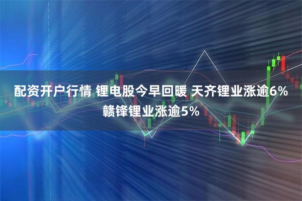 配资开户行情 锂电股今早回暖 天齐锂业涨逾6%赣锋锂业涨逾5%