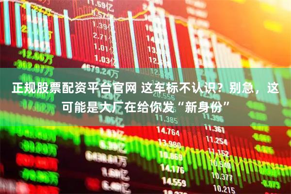 正规股票配资平台官网 这车标不认识？别急，这可能是大厂在给你发“新身份”